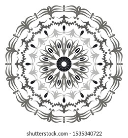 Flower Mandala. Vintage decorative elements. Oriental pattern, vector illustration. Islam, Arabic, Indian, moroccan,spain, turkish, pakistan, chinese, mystic, ottoman motifs. Coloring book page