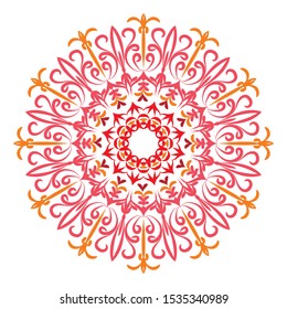 Flower Mandala. Vintage decorative elements. Oriental pattern, vector illustration. Islam, Arabic, Indian, moroccan,spain, turkish, pakistan, chinese, mystic, ottoman motifs. Coloring book page
