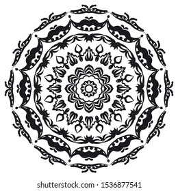 Flower Mandala. Vintage decorative elements. Oriental pattern, vector illustration. Islam, Arabic, Indian, moroccan,spain, turkish, pakistan, chinese, mystic, ottoman motifs. Coloring book page