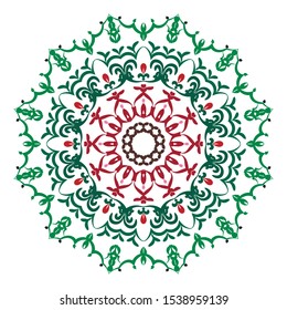 Flower Mandala. Vintage decorative elements. Oriental pattern, vector illustration. Islam, Arabic, Indian, moroccan,spain, turkish, pakistan, chinese, mystic, ottoman motifs. Coloring book page