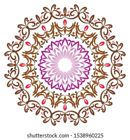 Flower Mandala. Vintage decorative elements. Oriental pattern, vector illustration. Islam, Arabic, Indian, moroccan,spain, turkish, pakistan, chinese, mystic, ottoman motifs. Coloring book page