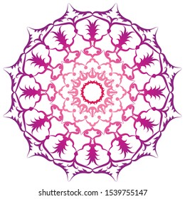 Flower Mandala. Vintage decorative elements. Oriental pattern, vector illustration. Islam, Arabic, Indian, moroccan,spain, turkish, pakistan, chinese, mystic, ottoman motifs. Coloring book page