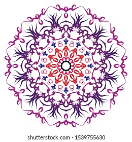 Flower Mandala. Vintage decorative elements. Oriental pattern, vector illustration. Islam, Arabic, Indian, moroccan,spain, turkish, pakistan, chinese, mystic, ottoman motifs. Coloring book page