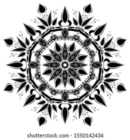 Flower Mandala. Vintage decorative elements. Oriental pattern, vector illustration. Islam, Arabic, Indian, moroccan,spain, turkish, pakistan, chinese, mystic, ottoman motifs. Coloring book page