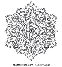 Flower Mandala. Vintage decorative elements. Oriental pattern, vector illustration.