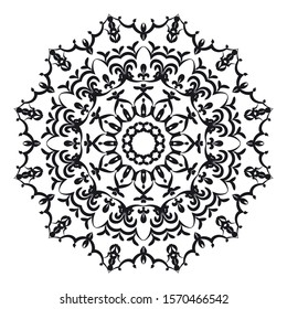 Flower Mandala. Vintage decorative elements. Oriental pattern, vector illustration. Islam, Arabic, Indian, moroccan,spain, turkish, pakistan, chinese, mystic, ottoman motifs. Coloring book page
