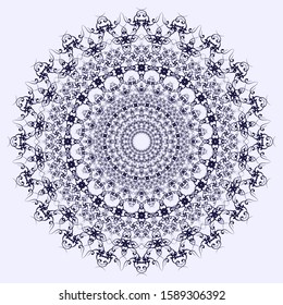 Flower Mandala. Vintage decorative elements. Oriental drawing, vector illustration.