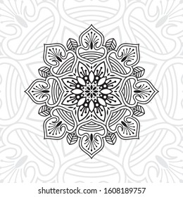 Flower Mandala. Vintage decorative elements. Oriental pattern, vector illustration.