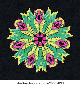 Flower Mandala. Vintage decorative elements. Oriental pattern, vector illustration. Islam, Arabic, Indian, moroccan,spain, turkish, pakistan, chinese, mystic, ottoman motifs. Coloring book page