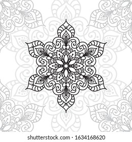 Flower Mandala. Vintage decorative elements. Oriental pattern, vector illustration.
