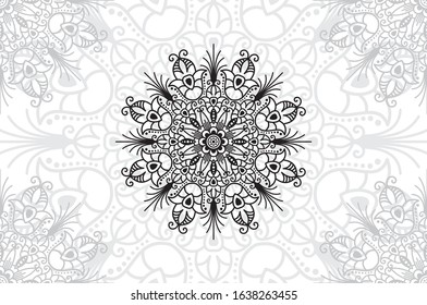 Flower Mandala. Vintage decorative elements. Oriental pattern, vector illustration.