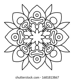 Flor Mandala. Elementos decorativos de época. Patrón oriental, ilustración vectorial. Islam, árabe, indio, marroquí, españa, turco, pakistán, chino, místico, otomano. Página del libro de coloreado