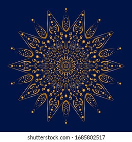 Flower Mandala. Vintage decorative elements. Oriental drawing, vector illustration.