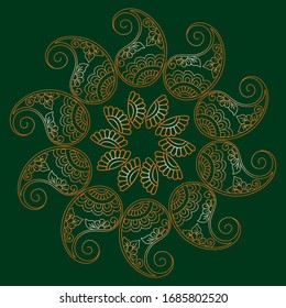 Flower Mandala. Vintage decorative elements. Oriental drawing, vector illustration.