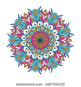 Flower Mandala. Vintage decorative elements. Oriental pattern, vector illustration. Islam, Arabic, Indian, moroccan,spain, turkish, pakistan, chinese, mystic, ottoman motifs. Coloring book page