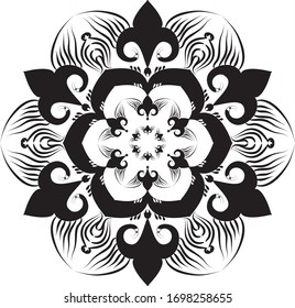 Flower Mandala. Vintage decorative elements. Oriental pattern, vector illustration. Islam, Arabic, Indian, moroccan,spain, turkish, pakistan, chinese, mystic, ottoman motifs. Coloring book page