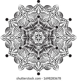 Flower Mandala. Vintage decorative elements. Oriental pattern, vector illustration. Islam, Arabic, Indian, moroccan,spain, turkish, pakistan, chinese, mystic, ottoman motifs. Coloring book page
