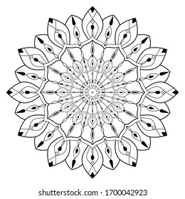  Flor Mandala. Elementos decorativos de época. Patrón oriental, ilustración vectorial. Islam, árabe, indio, marroquí, españa, turco, pakistán, chino, místico, otomano. Página del libro de coloreado