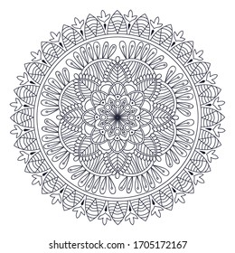 Flower Mandala. Vintage decorative elements. Oriental pattern, vector illustration. Islam, Arabic, Indian, moroccan,spain, turkish, pakistan, chinese, mystic, ottoman motifs. Coloring book page. Ramad