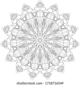 Flower Mandala. Vintage decorative elements. Oriental pattern, vector illustration. Coloring book page
