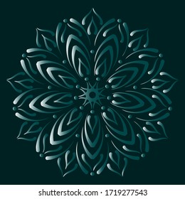 Flower Mandala. Vintage decorative elements. Oriental drawing, vector illustration.