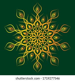Flower Mandala. Vintage decorative elements. Oriental drawing, vector illustration.