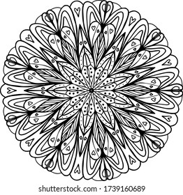 Flor Mandala. Elementos decorativos de época. Patrón oriental, ilustración vectorial. Islam, árabe, indio, marroquí, españa, turco, chino, místico, otomano. página del libro de coloreado