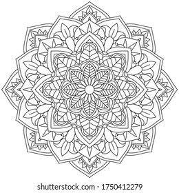 
Flower Mandala. Vintage decorative elements. Oriental pattern, vector illustration. Islam, Arabic, Indian, moroccan, spain, turkish, pakistan, chinese, mystic, ottoman motifs. Coloring book page