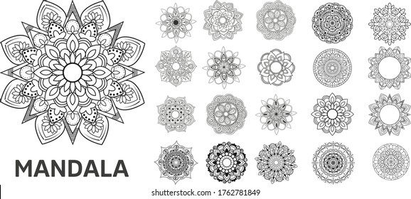 Flower Mandala. Vintage decorative elements. Oriental pattern, vector illustration. Decorative frame ornament in ethnic oriental style