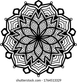 Flower Mandala. Vintage decorative elements. Oriental pattern, vector illustration. Islam, Arabic, Indian, moroccan,spain, turkish, pakistan, chinese, mystic, ottoman motifs. Coloring book page.