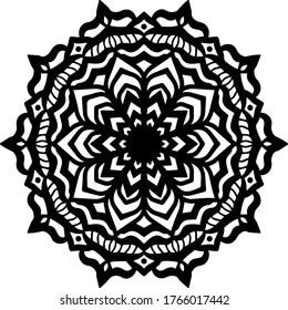 Flower Mandala. Vintage decorative elements. Oriental pattern, vector illustration. Islam, Arabic, Indian, moroccan,spain, turkish, pakistan, chinese, mystic, ottoman motifs. Coloring book page.