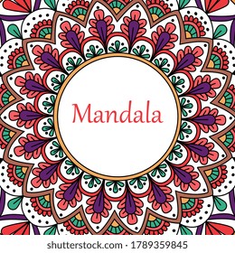 Flower Mandala. Vintage decorative elements. Oriental pattern, vector illustration. 