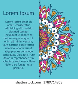 Flower Mandala. Vintage decorative elements. Oriental pattern, vector illustration. 