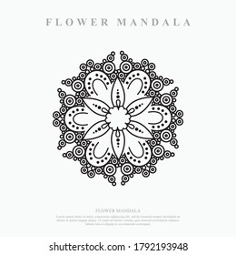 Flower Mandala. Vintage decorative elements. Oriental pattern, vector illustration.