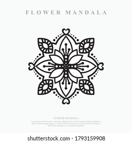 Flower Mandala. Vintage decorative elements. Oriental pattern, vector illustration.