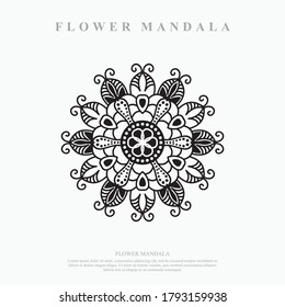 Flower Mandala. Vintage decorative elements. Oriental pattern, vector illustration.