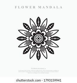 Flor Mandala. Elementos decorativos de época. Patrón oriental, ilustración vectorial.