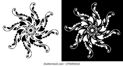 Blume Mandala. Vintage dekorative Elemente. Orientalisches Muster, Vektorgrafik. Islam, arabisch, indisch, marokkanisch, spain, türkisch, chinesisch, mystisch, ottomanisch.