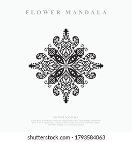 Flor Mandala. Elementos decorativos de época. Patrón oriental, ilustración vectorial.