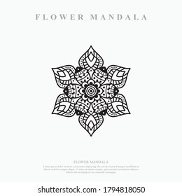 Flower Mandala. Vintage decorative elements. Oriental pattern, vector illustration.