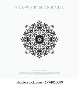 Flower Mandala. Vintage decorative elements. Oriental pattern, vector illustration.
