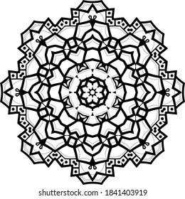Flower Mandala. Vintage decorative elements. Oriental pattern, vector illustration. Coloring book page. Islam, Arabic, Indian, moroccan spain turkish mystic ottoman motifs