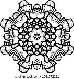 Flower Mandala. Vintage decorative elements. Oriental pattern, vector illustration. Coloring book page. Islam, Arabic, Indian, moroccan spain turkish mystic ottoman motifs