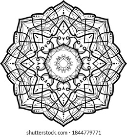 Flower Mandala. Vintage decorative elements. Oriental pattern, vector illustration. Coloring book page. Islam, Arabic, Indian, moroccan spain turkish mystic ottoman motifs