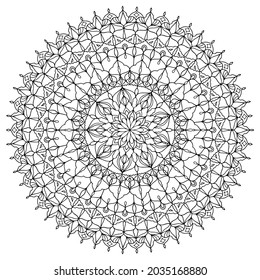 Flor Mandala. Elementos decorativos de época. Patrón oriental, ilustración vectorial. Islam, árabe, indio, marroquí, españa, turco, pakistán, chino, místico, otomano. Coloreando la página del libro.