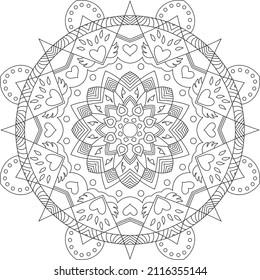 Flor Mandala. Elementos decorativos de época. Patrón oriental, ilustración vectorial. Islam, árabe, indio, motivos místicos. página del libro de coloreado
