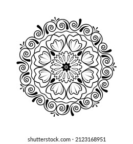 Flower Mandala. Vintage decorative elements. Oriental pattern, vector illustration