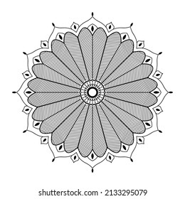 Flower Mandala. Vintage decorative elements. Oriental pattern, vector illustration. Islam, Arabic, Indian, Coloring book page