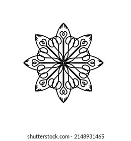 Flor Mandala. Elementos decorativos de época. Patrón oriental, ilustración vectorial. Islam, árabe, indio, marroquí, españa, turco, pakistán, chino, místico, otomano. página del libro de coloreado