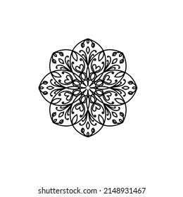 Flower Mandala. Vintage decorative elements. Oriental pattern, vector illustration. Islam, Arabic, Indian, moroccan,spain, turkish, pakistan, chinese, mystic, ottoman motifs. Coloring book page